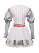 Robe argenté à manches bouffantes et rayures Halloween années 1960