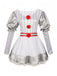 Robe argenté à manches bouffantes et rayures Halloween années 1960