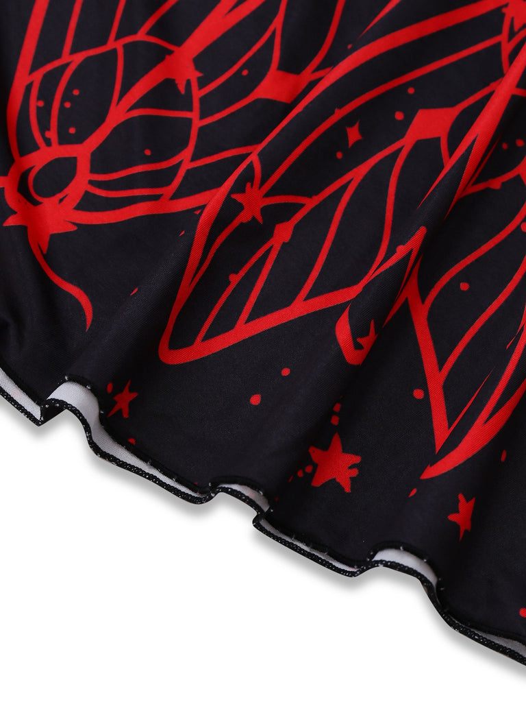 Robe gothique à capuche à manches chauve-souris années 1980