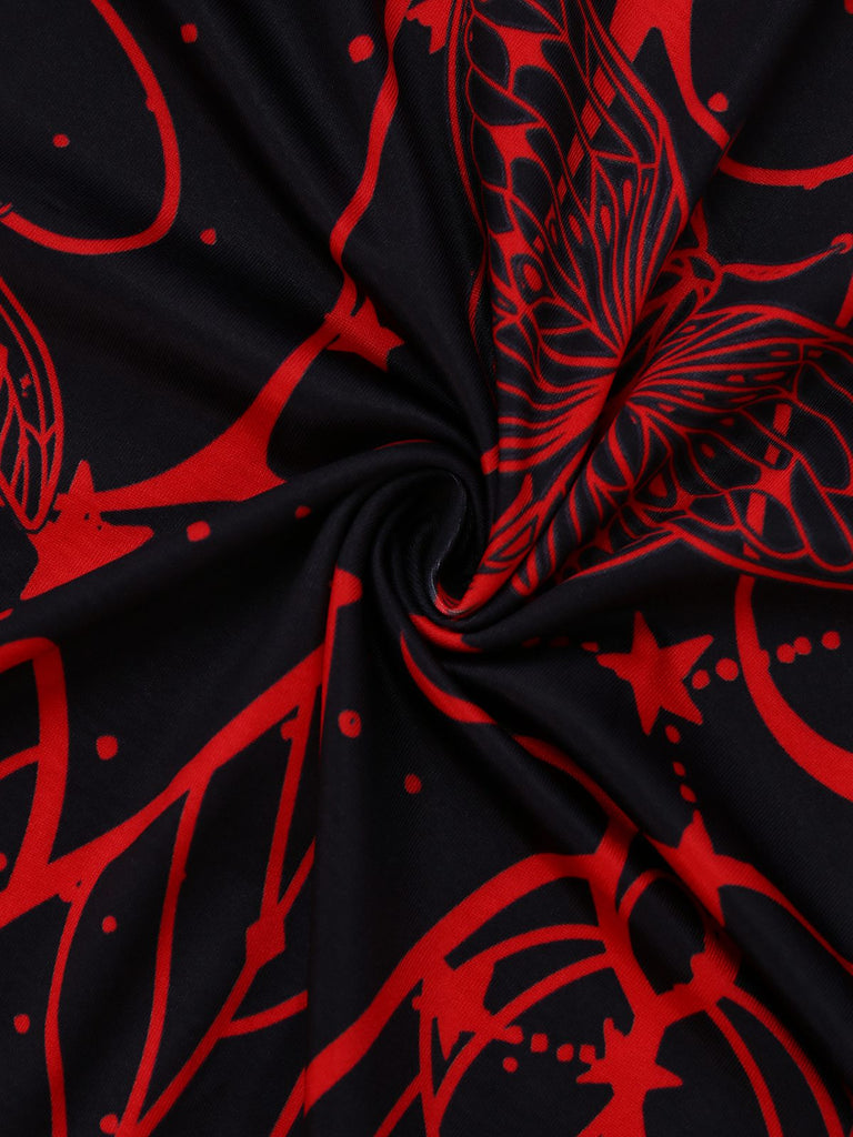 Robe gothique à capuche à manches chauve-souris années 1980