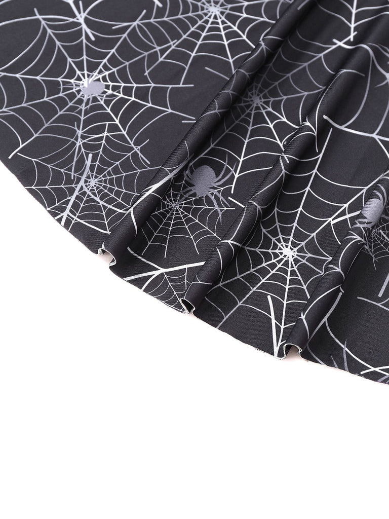 Robe noire en toile d'araignée Halloween années 1950