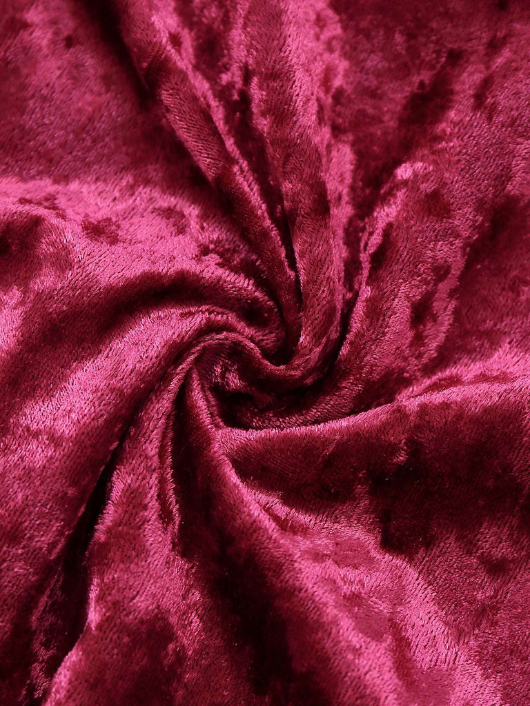 Robe en velours manches clochebretelles à lacets et ourlet irrégulier des années 1960