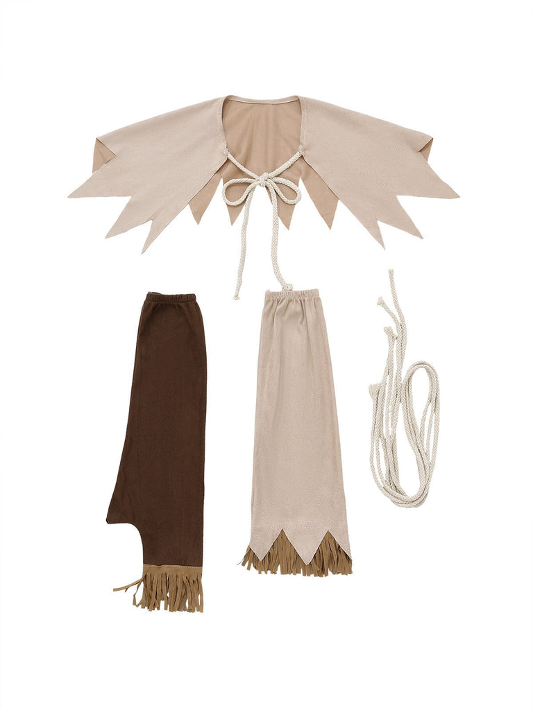 2PCS Ensemble d'épouvantails d'Halloween marron des années 1960