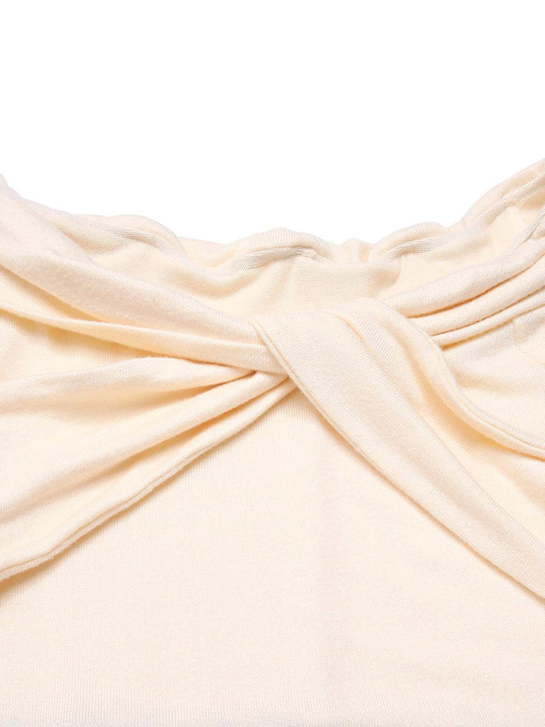 [Prévente] Robe sirène torsadée épaules dénudées noir avec ceinture des années 1930