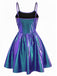 Robe de soirée à fines bretelles métallisées années 1980