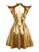 Robe mini de soirée futuriste métallisée années 1980