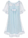 Chemise de nuit rose tulle volants peluche années 40