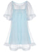 Chemise de nuit rose tulle volants peluche années 40