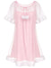 Chemise de nuit rose tulle volants peluche années 40