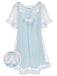 Chemise de nuit rose tulle volants peluche années 40