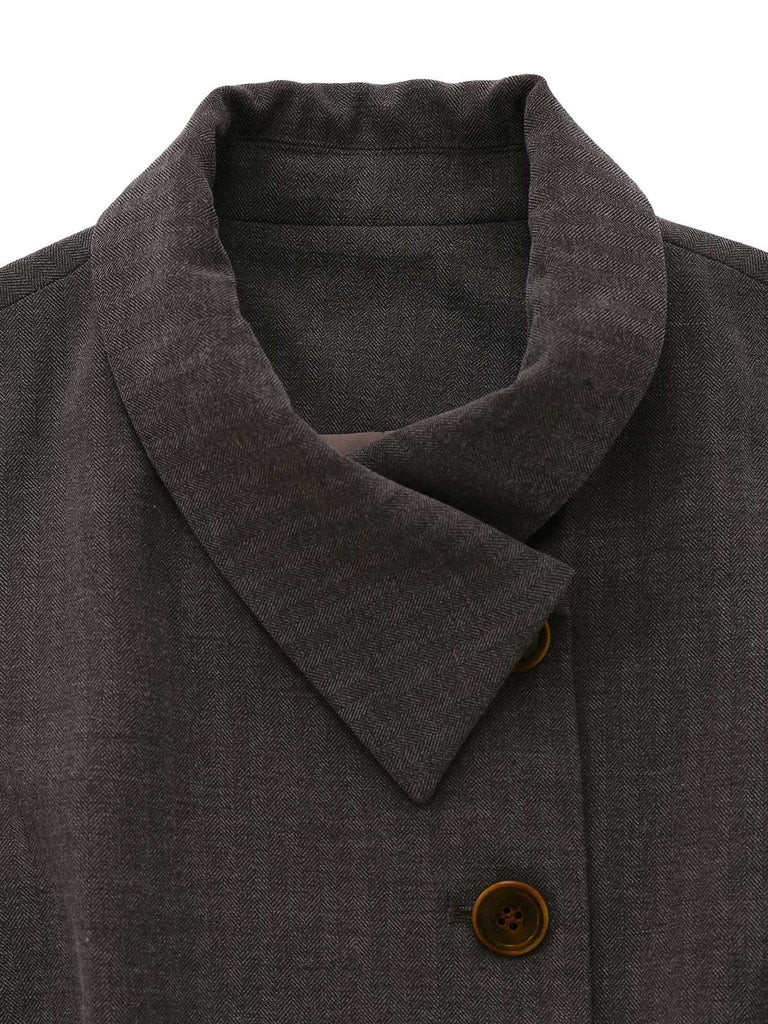 Veste à revers avec cape amovible et ceinturée années 1940