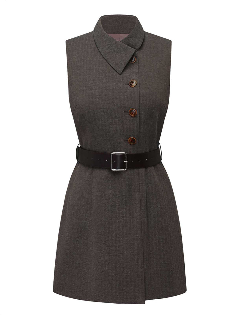 Veste à revers avec cape amovible et ceinturée années 1940