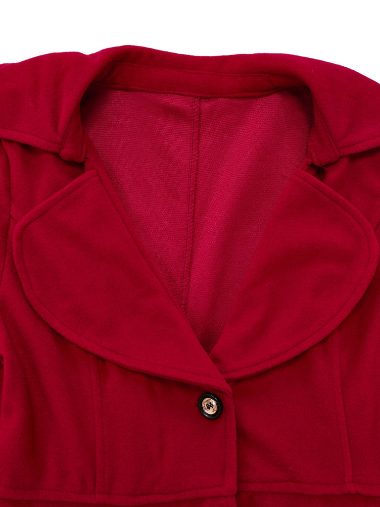 [Prévente] Manteau long à col cranté large en fausse laine des années 1940