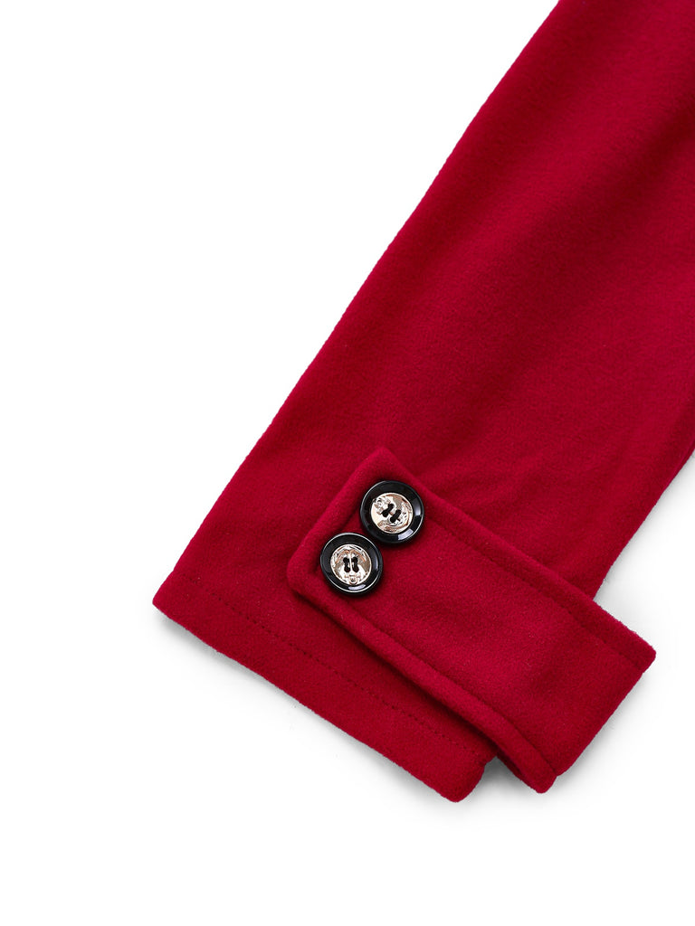 [Prévente] Manteau long à col cranté large en fausse laine des années 1940