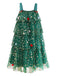 Robe en maille verte avec pompons forme d'arbre de Noël des années 1960