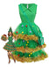 Ensemble de robe à volants vert sapin de Noël des années 1950