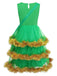 Ensemble de robe à volants vert sapin de Noël des années 1950
