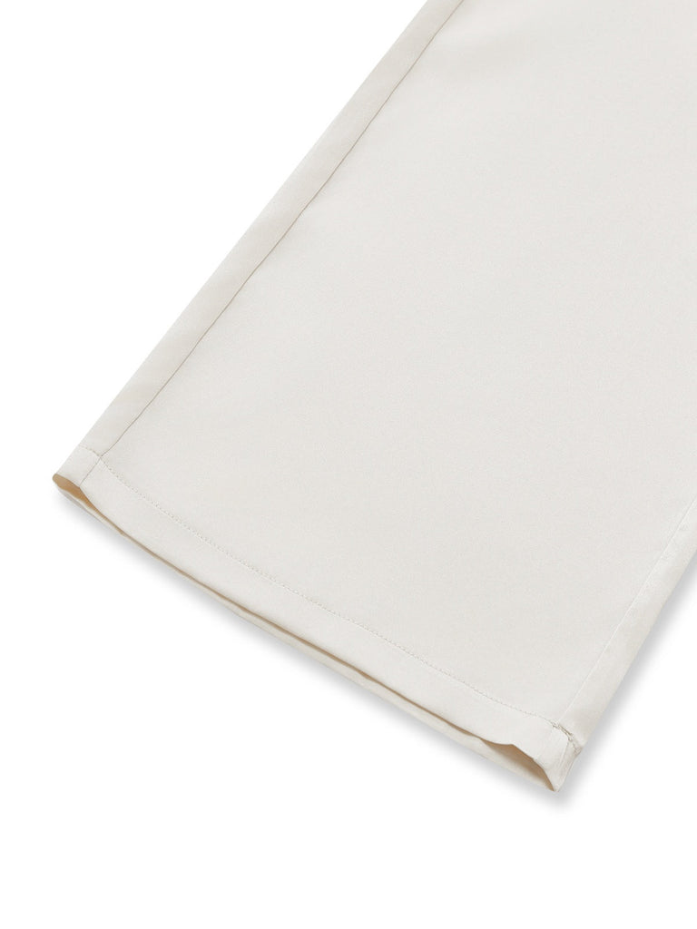 2PCS Haut et pantalon beiges à col bénitier sans manches, style années 1950