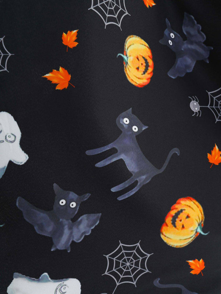 Robe col pétale et toile d'araignée Halloween années 1950