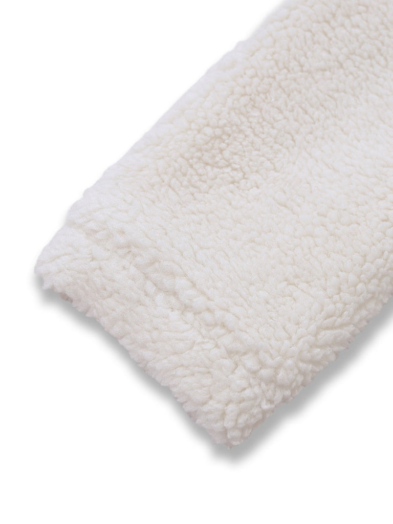 Veste blanche à col montant en fausse laine années 60