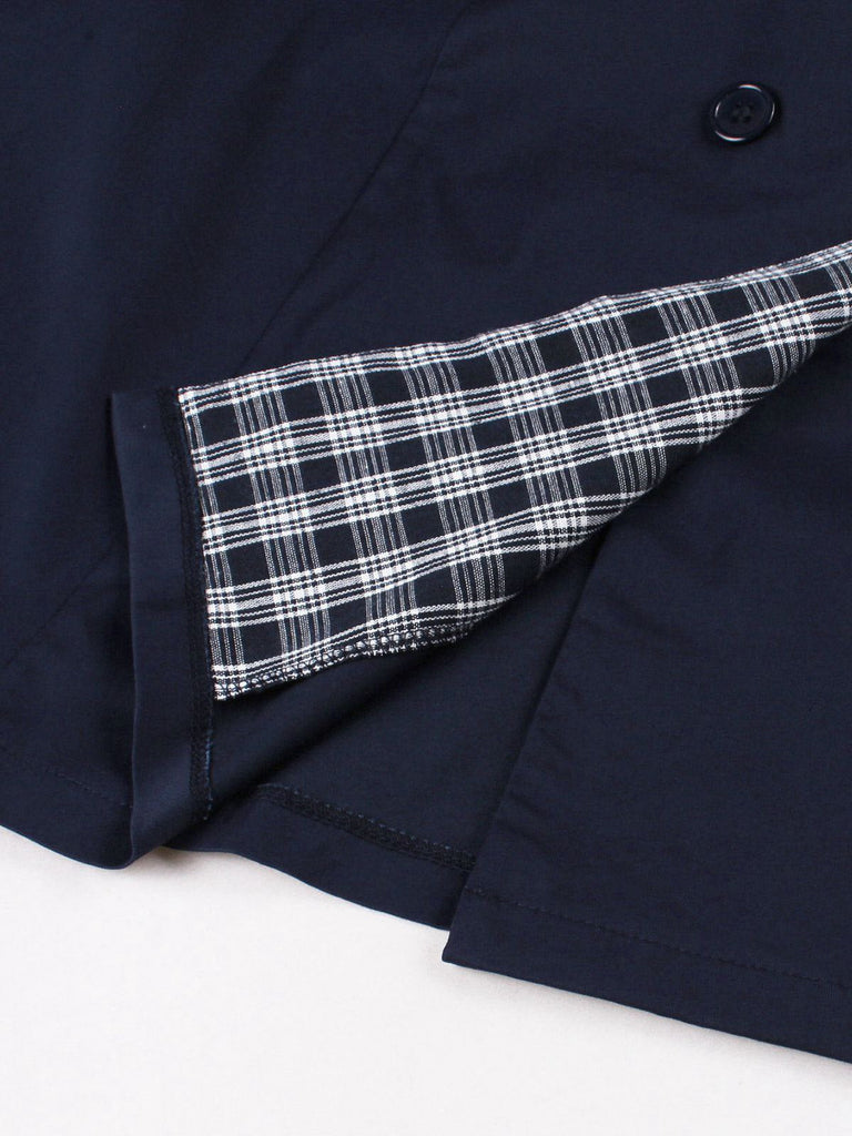 Robe croisée à carreaux col rever bleu avec ceinture des années 1950