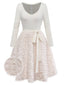 [Prévente] Robe Crème Tricot Jupe Bouclée Faux Fourrure années 1950