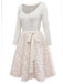 [Prévente] Robe Crème Tricot Jupe Bouclée Faux Fourrure années 1950
