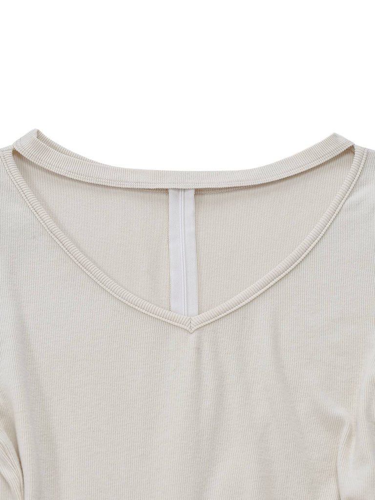 [Prévente] Robe Crème Tricot Jupe Bouclée Faux Fourrure années 1950