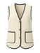 Gilet beige poches en fausse laine années 1950