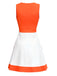 Robe sans manches colorblock orange et blanche des années 1960