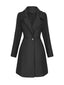 Manteau trapèze col larges revers en fausse laine unie des années 1940