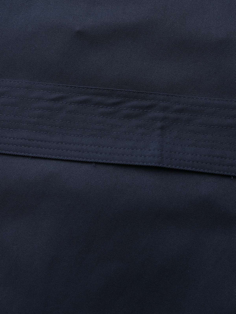 Trench-coat bleu à double boutonnage et col rond des années 1940