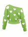 Pull à épaules obliques et motif flocon de neige de Noël des années 1970
