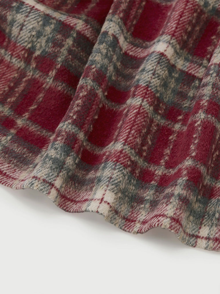 [Prévente] Veste patchwork en velours brossé à carreaux rouges années 1940