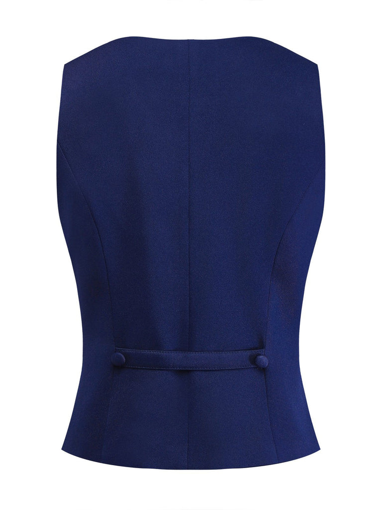 [Prévente] Gilet bleu foncé col cranté boutons années 1950