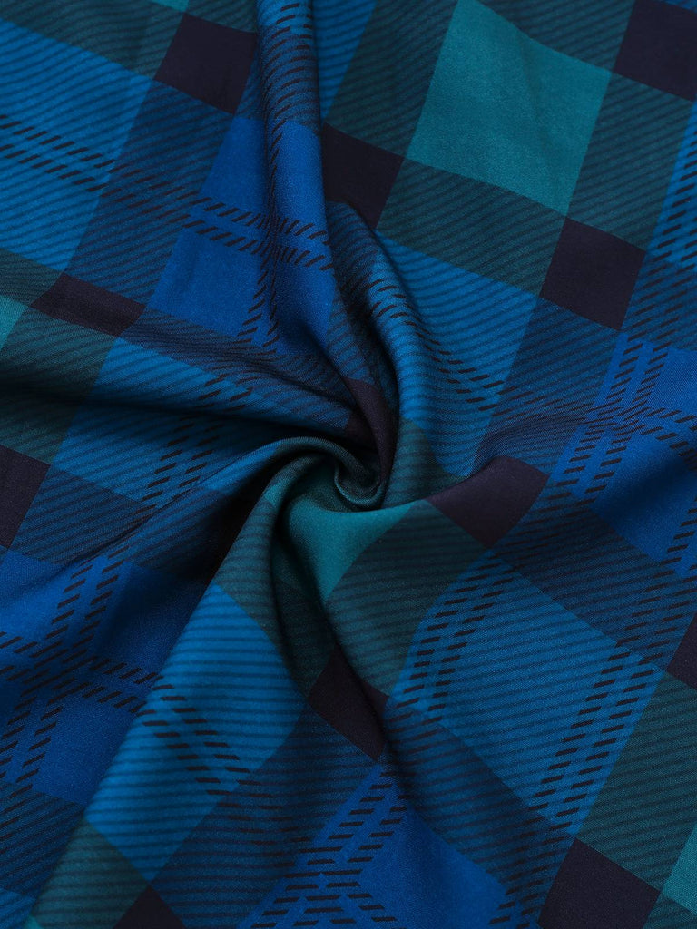 [Prévente] 2PCS gilet revers bleu foncé style et robe carreaux années 50