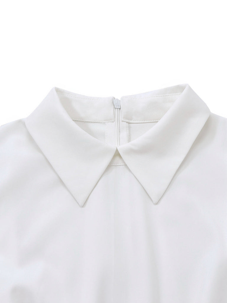 [Prévente] Robe patchwork carreaux vichy vert style col chemise années 50