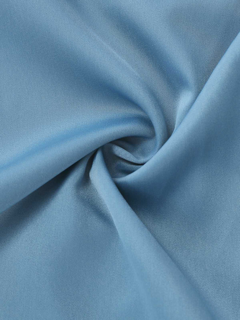 [Prévente] Combinaison bleue à revers bordés de fourrure et ceinture à sequins des années 1970