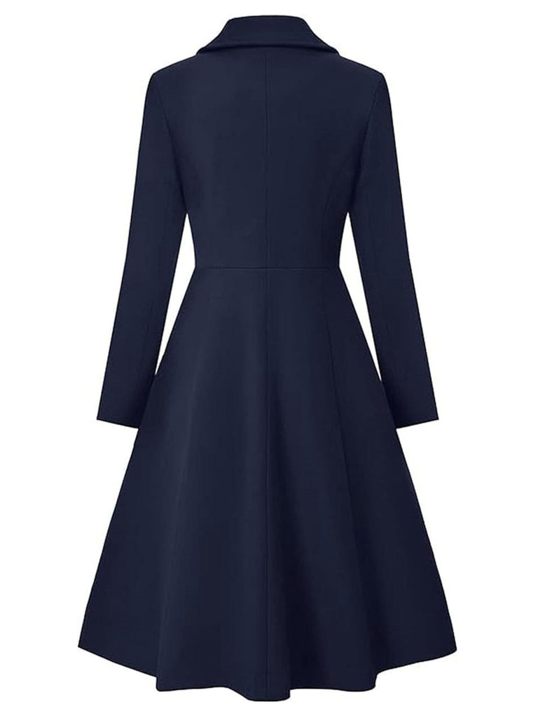 Manteau droit à col cranté des années 1950