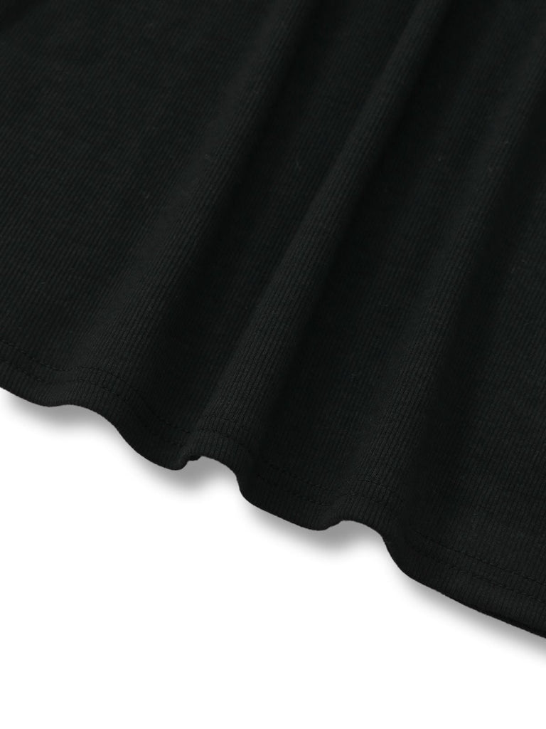 [Prévente] Haut tricoté noir col en V et manches lanternes style années 1950