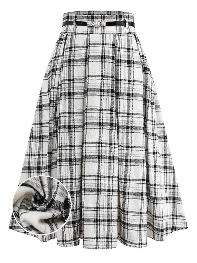 [Prévente] Jupe plissée trapèze en coton blanc années 1950