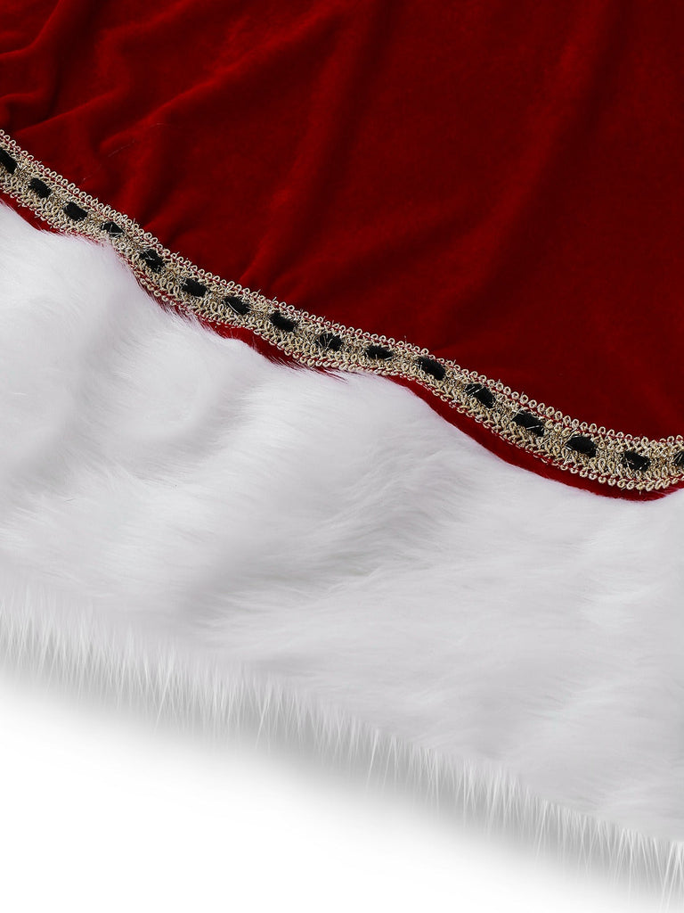 Ensemble robe en velours rouge pour Mme Claus des années 1930