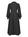 Robe boutonnée col cranté manches lanternes des années 1940