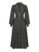 Robe boutonnée col cranté manches lanternes des années 1940