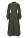 Robe boutonnée col cranté manches lanternes des années 1940
