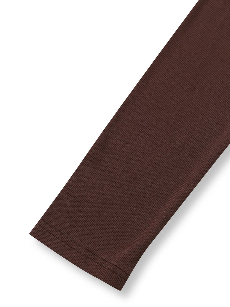 Robe Marron Tricotée À Carreaux Col Asymétrique 1970s