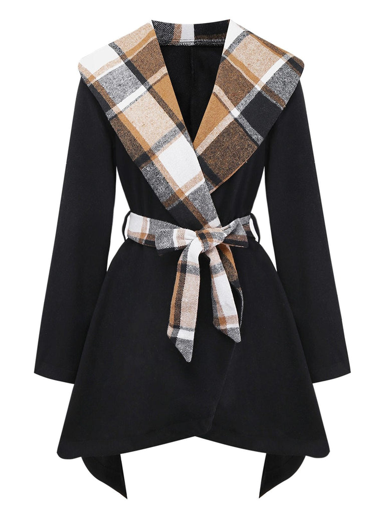 Veste en fausse laine carreaux noirs années 1960