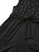 Combinaison noire à nœud et perles avec ceinture années 1950