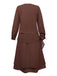 [Prévente] Robe Marron à Ceinture et Nœud Papillon Années 1920