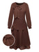 [Prévente] Robe Marron à Ceinture et Nœud Papillon Années 1920